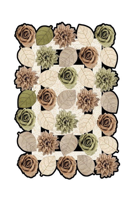 Conceptum Alfombra Multicolor con Impresión Digital 3D de 60 x 100 cm